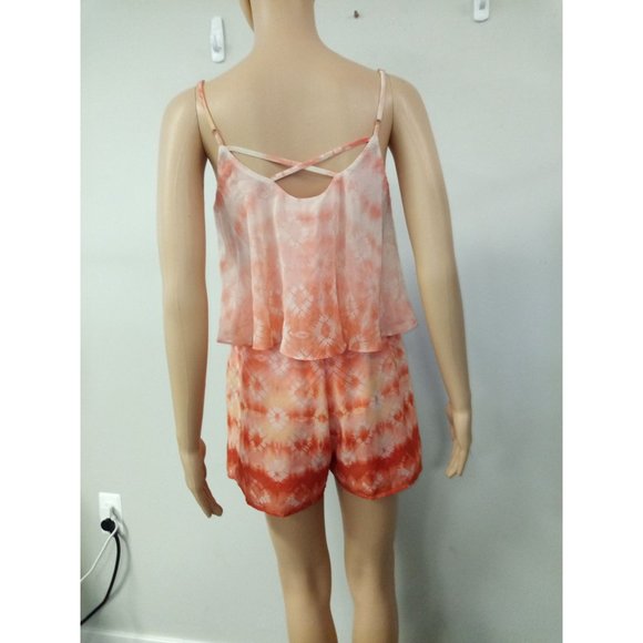 Charlotte Russe Orange White Romper Size Small - Picture 3 of 7